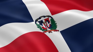 Dominican Republic flag in the wind clipart