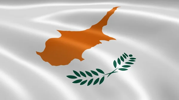 바람에 키프로스 국기 — 스톡 사진