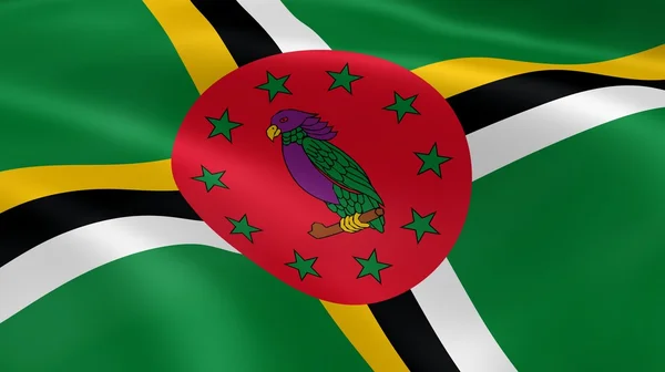 Dominicaanse vlag in de wind — Stockfoto