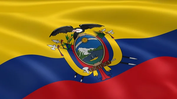 Ecuadorian flag in the wind — Stock Photo, Image