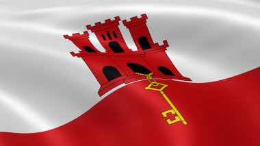 Gibraltarian flag in the wind clipart