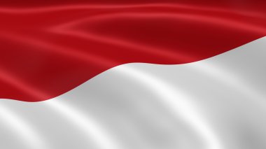 Indonesian flag in the wind clipart