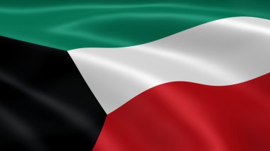 Kuwaiti flag in the wind clipart