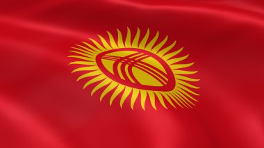 Kyrgyzstani flag in the wind clipart