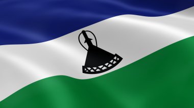 Mosotho flag in the wind clipart