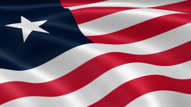 Liberian flag in the wind clipart