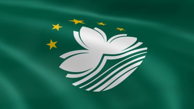 Macanese flag in the wind clipart