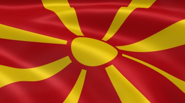 Macedonian flag in the wind clipart