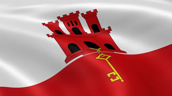 Bandera gibraltareña en el viento —  Fotos de Stock