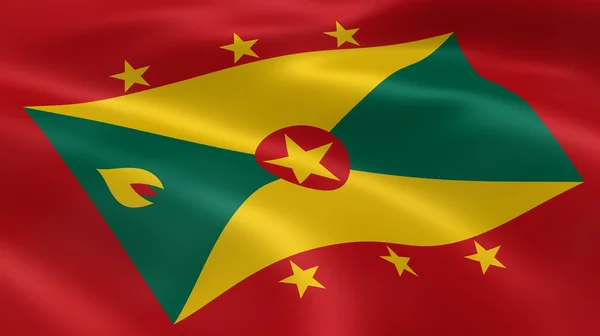 Grenadian zászló a szélben — Stock Fotó