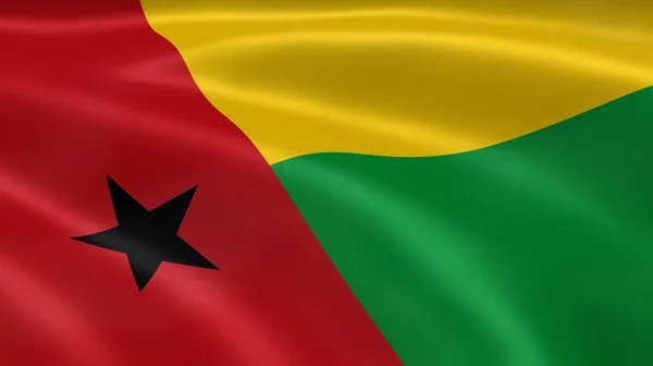 A Bissau-guineai zászló a szélben — Stock Fotó