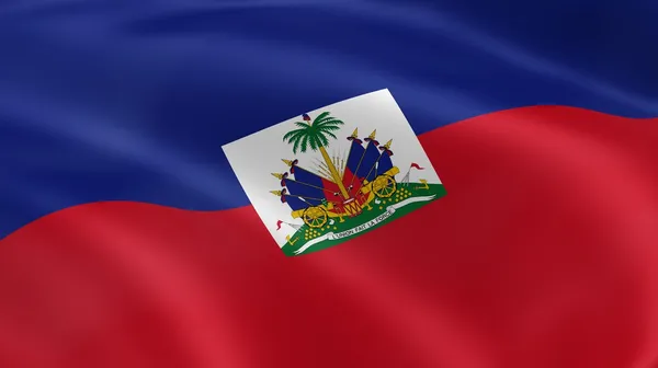 Bandiera haitiana nel vento — Foto Stock