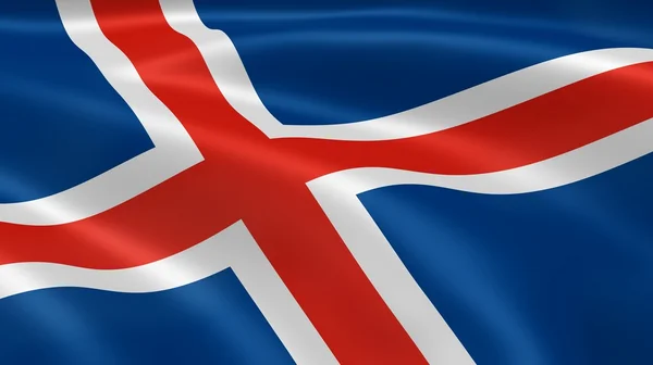 Icelander vlajka ve větru — Stock fotografie