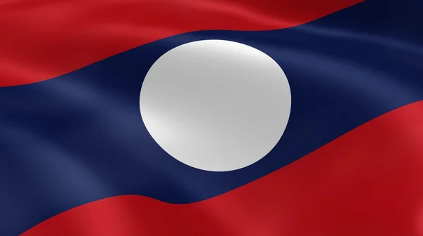 Bandeira do Laos ao vento — Fotografia de Stock