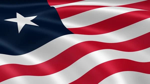 Liberianische Flagge im Wind — Stockfoto