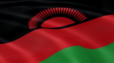 Malawian flag in the wind clipart