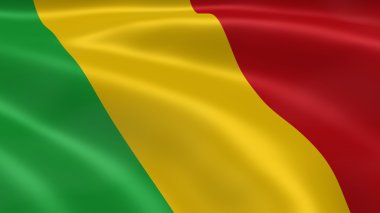 Malian flag in the wind clipart