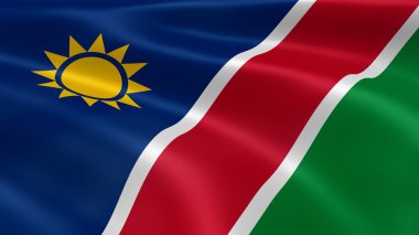 Namibian flag in the wind clipart