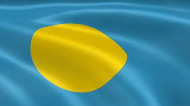 Palauan flag in the wind clipart