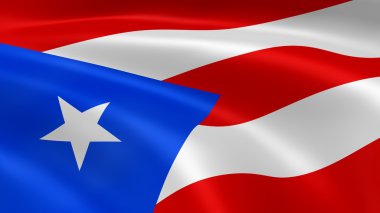 Puerto Rican flag in the wind clipart
