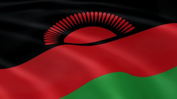 Malawische vlag in de wind — Stockfoto