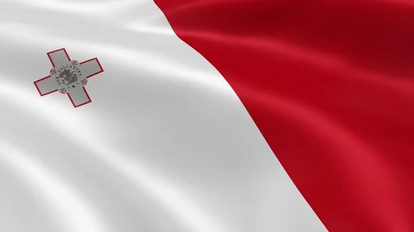 Maltese flag in the wind — Stock Photo, Image