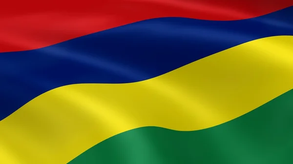Mauritiusi zászló a szélben — Stock Fotó