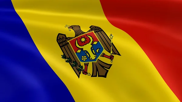 Bandeira da Moldávia ao vento — Fotografia de Stock