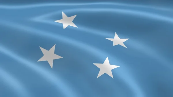 Bandeira da Micronésia ao vento — Fotografia de Stock