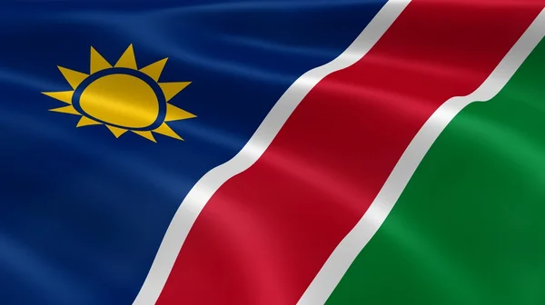 Bandiera namibiana nel vento — Foto Stock
