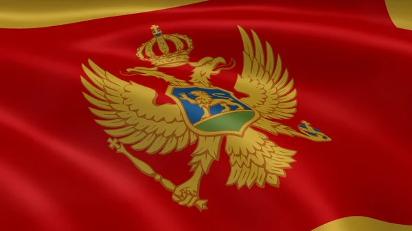 Montenegrói zászló a szélben — Stock Fotó