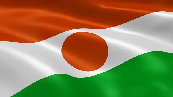 바람에 니제르 국기 — 스톡 사진