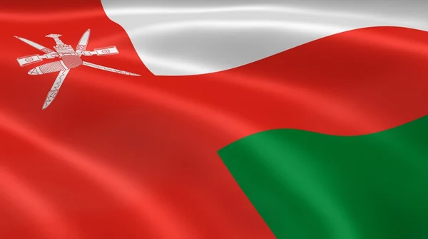 Omani-flagg i vinden – stockfoto