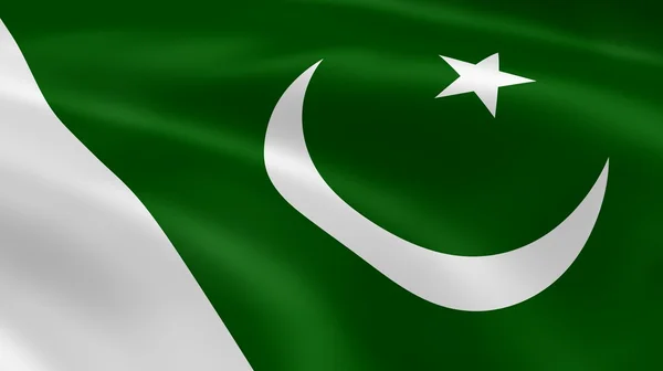Bandera paquistaní en el viento — Foto de Stock