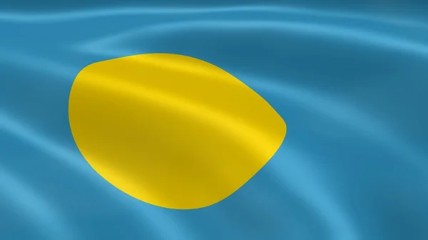 Palauan flag in the wind — Stock Photo, Image