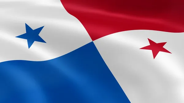 Panamas flagga i vinden — Stockfoto