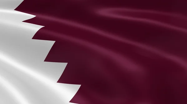 Qatari-flagg i vinden – stockfoto