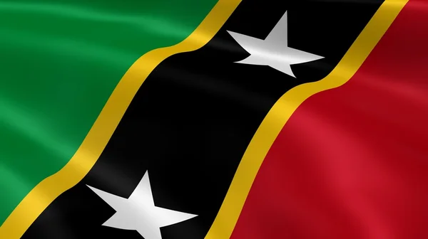 Kittitian flagga i vinden — Stockfoto