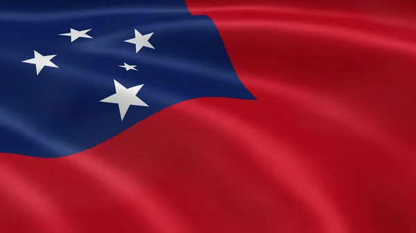 Samoanska flagga i vinden — Stockfoto
