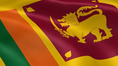 Sri Lankan flag in the wind clipart