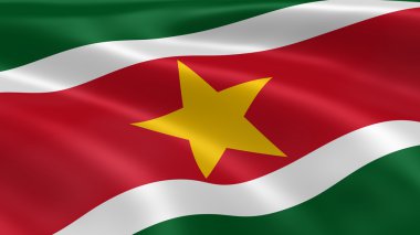 Surinamese flag in the wind clipart