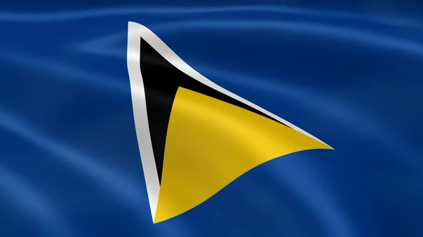 Saint lucian zászló a szélben — Stock Fotó