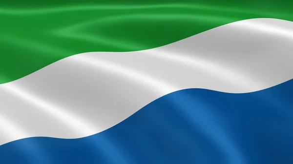 Sierra Leonean flag in the wind — Stock Photo, Image