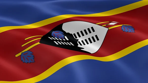 Swazi flag in the wind — Stock Photo, Image