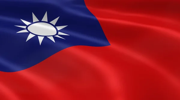 Taiwanesiska flagga i vinden — Stockfoto