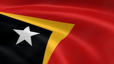 East Timorese flag in the wind clipart