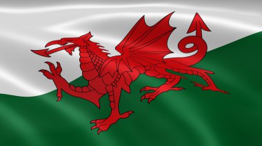 Welsh flag in the wind clipart