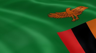 Zambian flag in the wind clipart