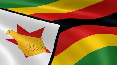 Zimbabwean flag in the wind clipart