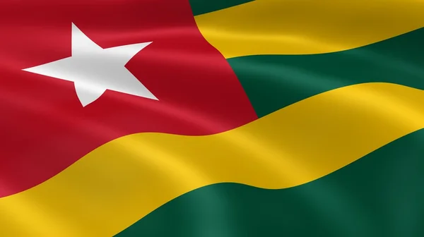 Togolese vlag in de wind — Stockfoto